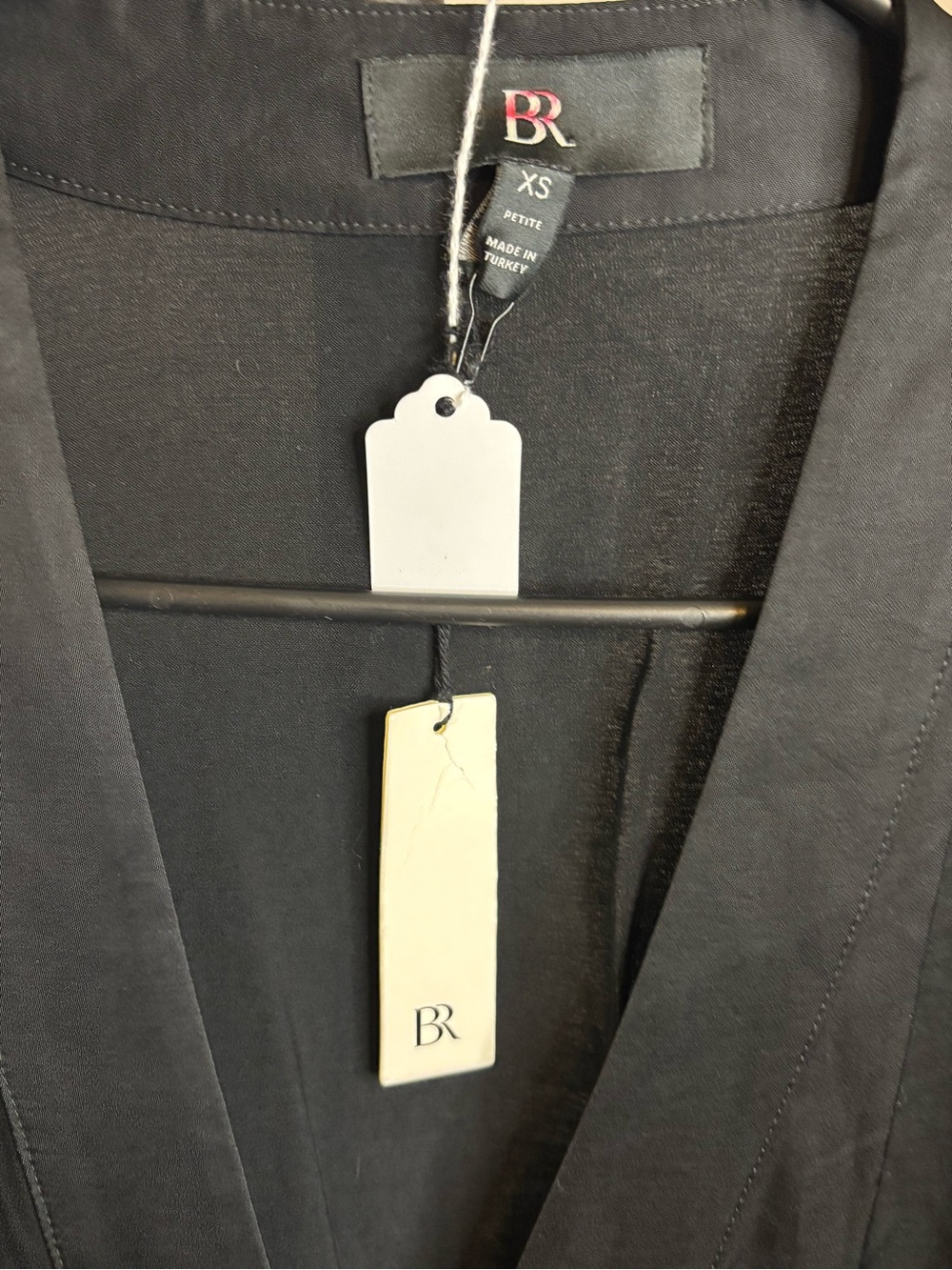 Banana Republic Black Satin Long Sleeve Wrap Dress - Picture 3 of 6
